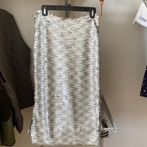 Silver full sequin skirt